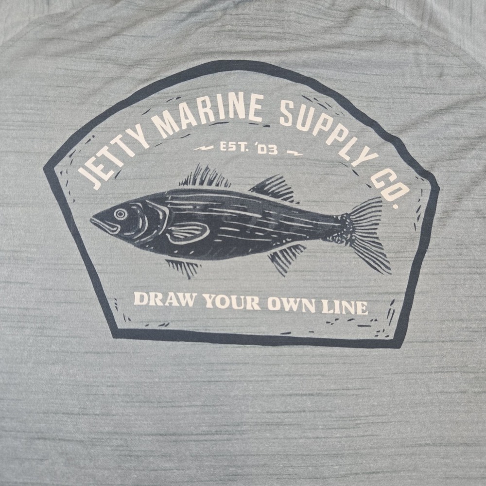 Jetty Marine Supply Co Performance Fishing T Shirt XXL Blue Polyester Graphic - Picture 4 of 8